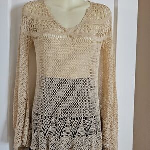 Beige Crochet Tunic
